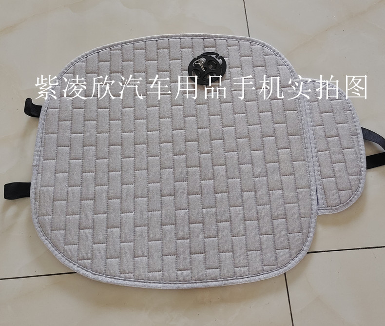 New linen car seat cushion four seasons long grid single seat cushion single square cushion one-piece backrest three-piece seat cushion