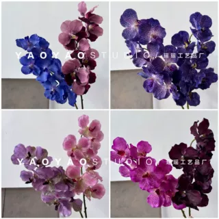 胡姬花万代兰手感保湿紫色蝴蝶兰 高品质客厅餐桌摆设花艺装饰花