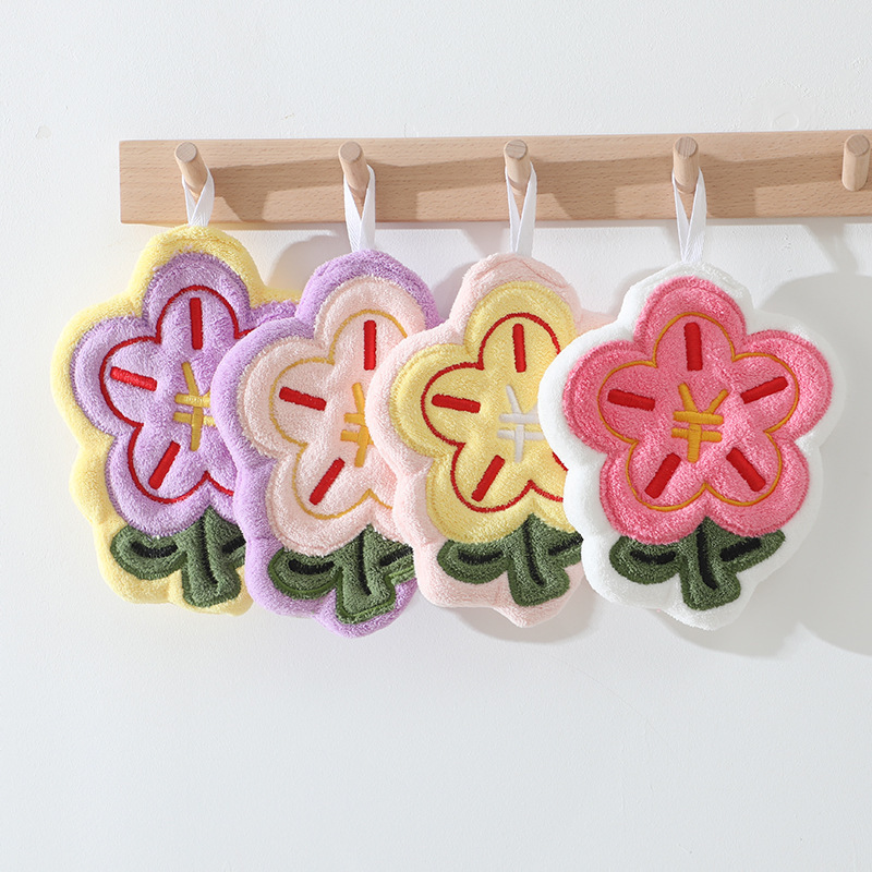 Hand Towel Hanging Cute Hand Towel Hanging Absorbent Kitchen Bathroom High-Value Hand Towel Souvenir