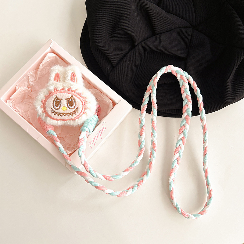 _0011_（背夹）毛绒拉布布-编织绳-白色