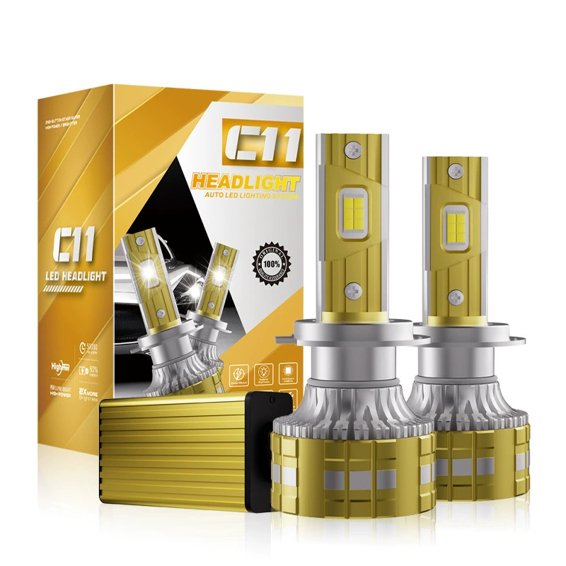 Кросс новые автомобильные светодиодные фары C11 Высокая мощность модифицированные фары H7 H11 H4 дальний и ближний свет интегрированные светодиодные лампы