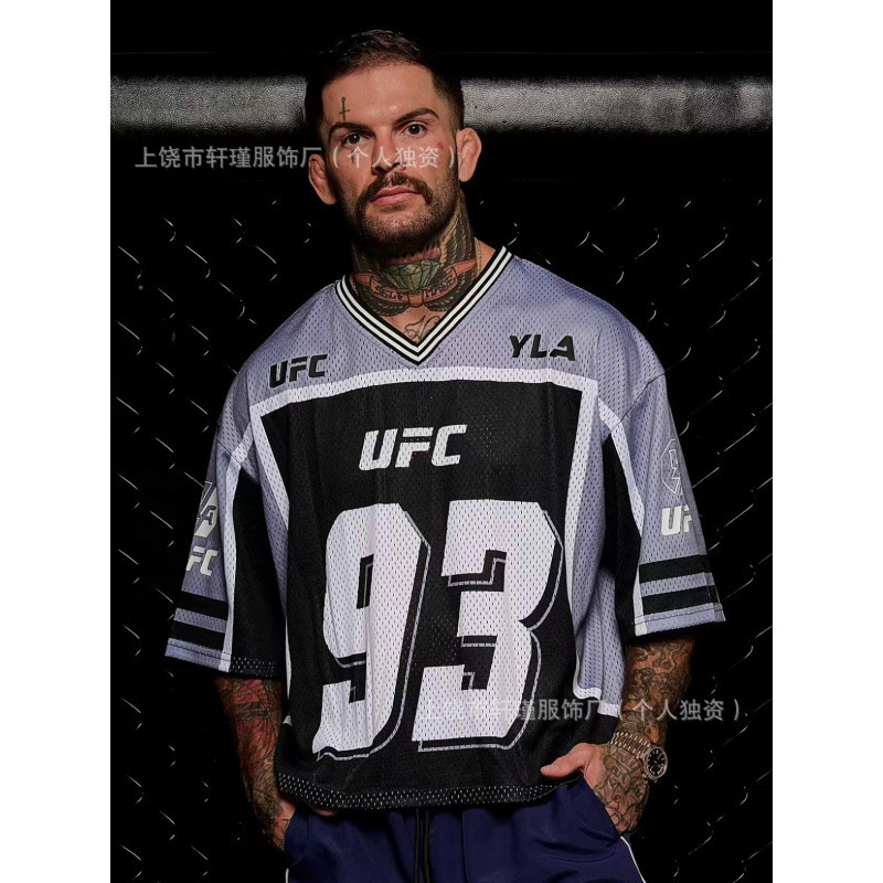 New Style American Ufc Trendy Brand Oversized T-Shirt Men's Sports Fitness Quick-Drying Breathable 3D Printed Short-Sleeved Top