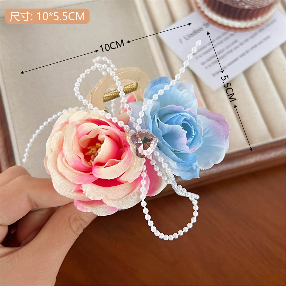 Simulación super inmortal lirio clip de cabello adornamiento de cabello de alto nivel detrás de la cabeza rascar clip de pescado sensación de buceo clip de atmósfera