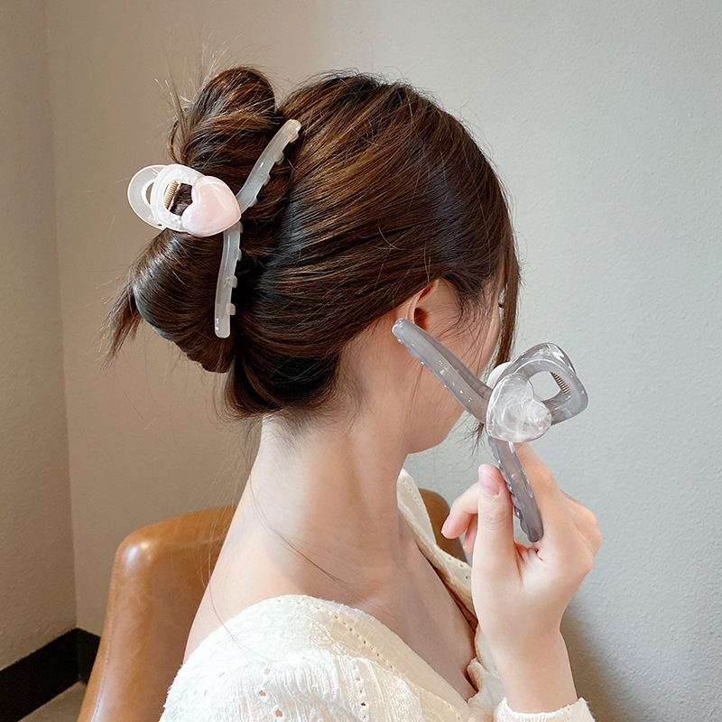 La jalea de color antideslizante horquilla trasera cabeza clip agarre no duele el pelo updo gran tiburón clip tocado accesorios para el cabello fruta