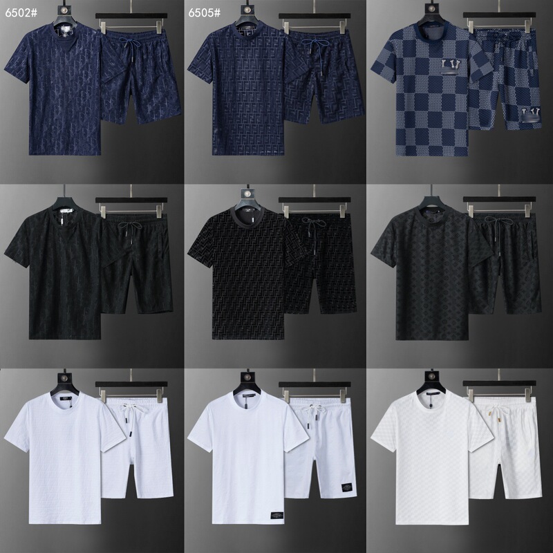 Cross-Border Authentic Version 26 New Models B Brand g Brand L Brand Short-Sleeve Shorts Jacquard Fashion Casual Set for Men and Women Foreign Trade Cross-Border Authentic Version 26 New Models B Brand g Brand L Brand Short-Sleeve Shorts Jacquard Fashion Casual Set for Men and Women Foreign Trade