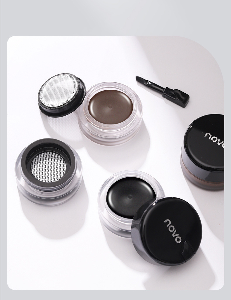 NOVO's smooth eyeliner cream dries quickly, is waterproof and does not easily smudge. It is a beginner's eyeliner for students with a fine brown tip undefined