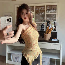 不规则飘带碎花吊带背心女2026夏季新款辣妹显瘦小众性感外穿上衣