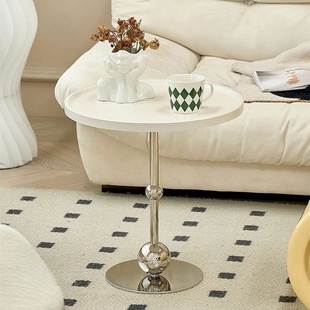 Cream Style Side Table, Small Round Table, Simple Modern Home Living Room Coffee Table, Internet Celebrity Small Apartment Storage Table