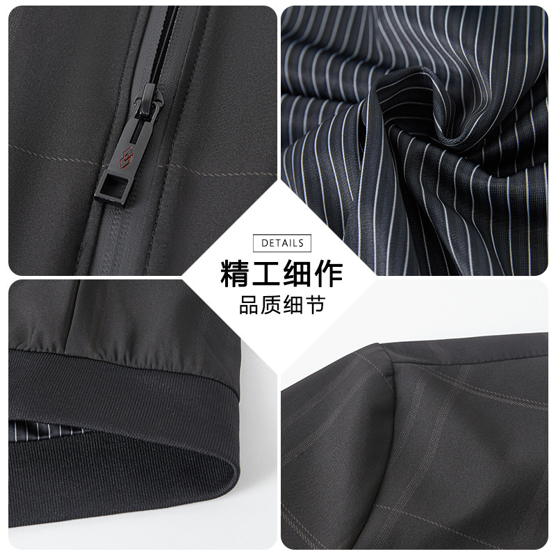 2023 재킷 격자 무늬 재킷 봄과 가을 아빠 자켓 새로운 겨울 캐주얼 중년 및 노인 남성