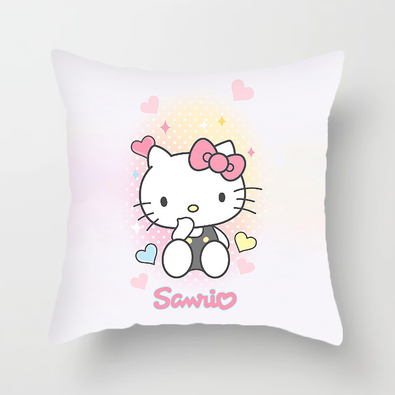 Chica de dibujos animados corazón dormitorio decoración Hello Kitty gato Rosa funda almohada sofá coche cojín