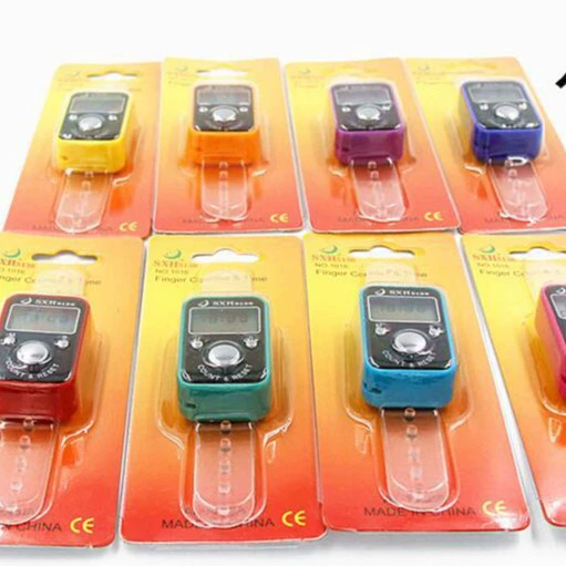 Новый многофункциональный цифровой счетчик на палец с кольцевым счетчиком времени, 1016-точечный счетчик, картонная упаковка