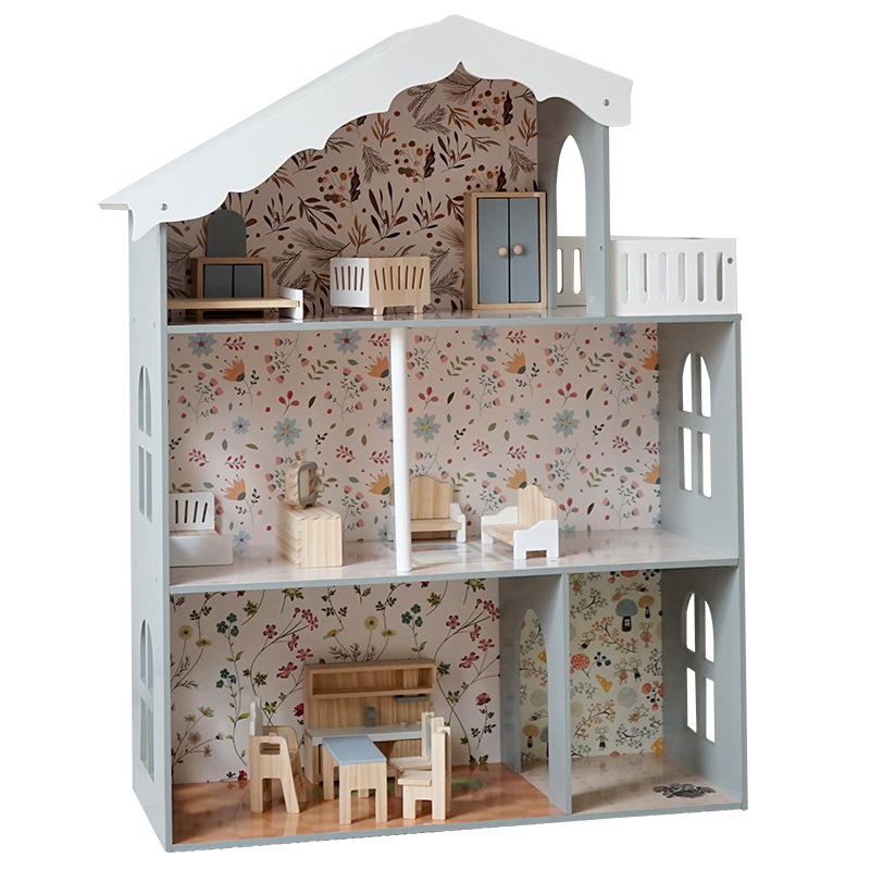 Casa de juguetes para niños diy cabaña regalos de madera maciza casa de la princesa desmontaje casa de muñecas juguetes