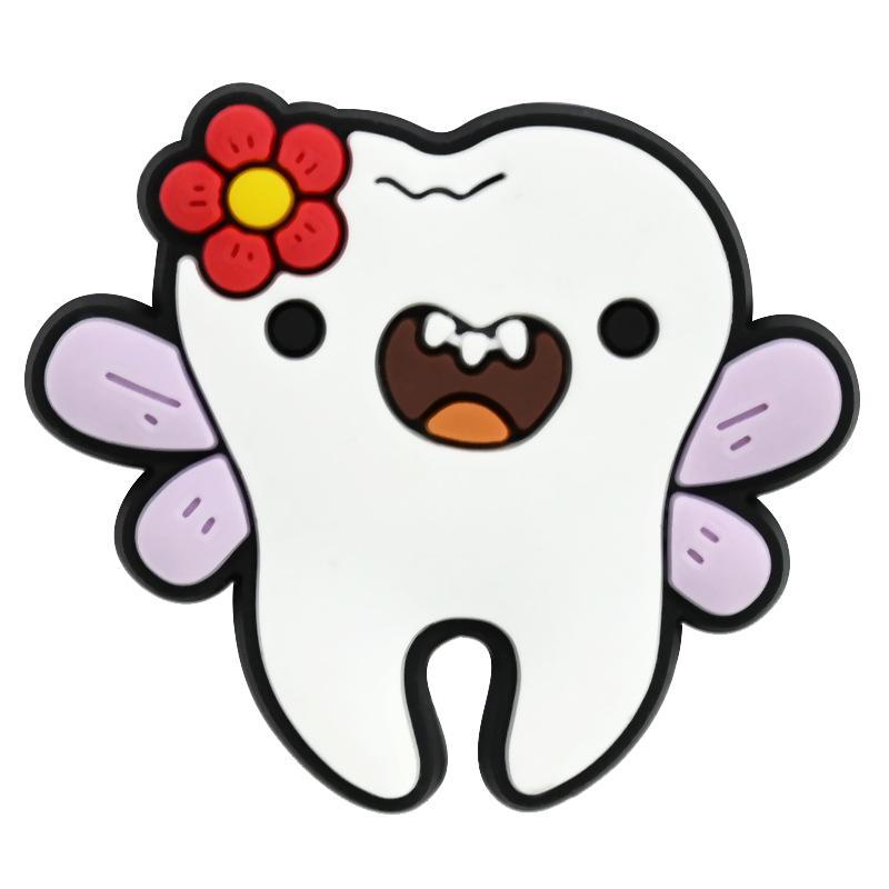 Hebilla de bolsa de agujero, cuidado creativo, zapatos de dientes, accesorios de bolsa de agujero de flor, accesorios de bricolaje, accesorios de zapatos de dibujos animados, accesorios, serie d