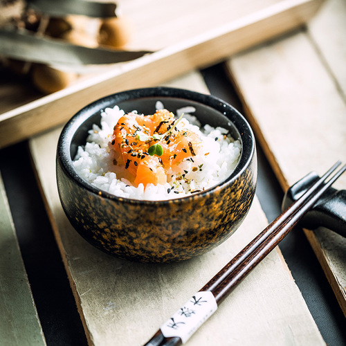 日式法海钵碗家用个性创意圆钵碗复古陶瓷汤碗小吃碗圆碟子米饭碗
