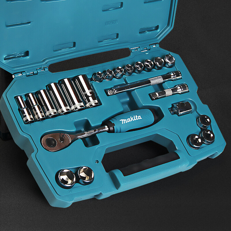 Llave de trinquete de preventa de Makieda 23 piezas de manga 3 / 8 de pulgada de manga de trinquete de 9.35MM