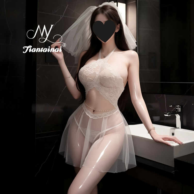 Sexy Lingerie, Sexy Lace Nightgown, See-Through Pure Lust Bridal Uniform, No-Take-Off Suit, Young Woman's Fun Lingerie Sexy Lingerie, Sexy Lace Nightgown, See-Through Pure Lust Bridal Uniform, No-Take-Off Suit, Young Woman's Fun Lingerie