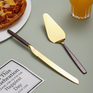 Cross-border 430 Stainless Steel Cake Shovel Bread Knife Household Baking Triangular Shovel Thickeneded Cheese Dessert Shovel Pizza Knife