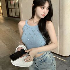 Apricot American College Hot Girl Suspender Summer New Sexy Vest Sexy Vest Sleeveless Top Wear Trendy Outerwear