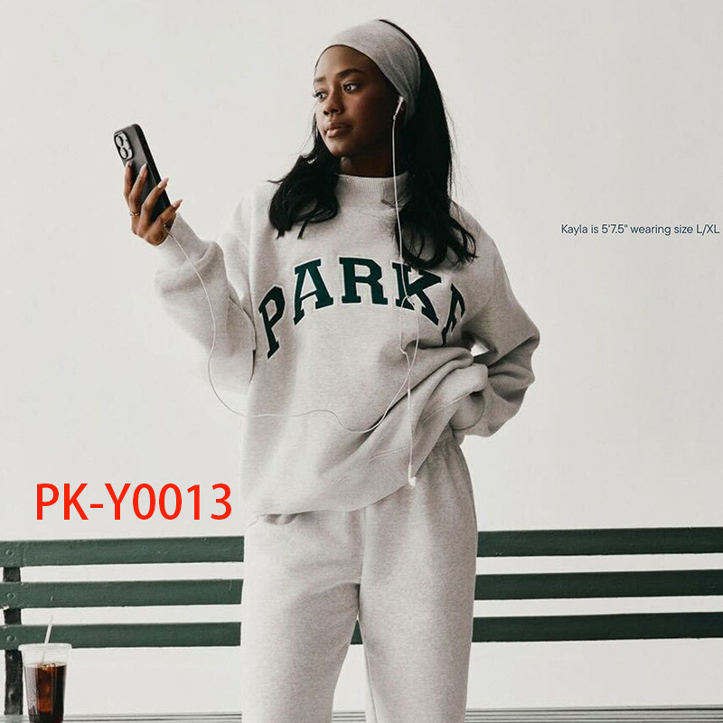 26 Spring New Model North American Niche Brand Pk Patch Embroidery Half-High Collar Cotton Classic Women's Sweatshirt 26 Spring New Model North American Niche Brand Pk Patch Embroidery Half-High Collar Cotton Classic Women's Sweatshirt