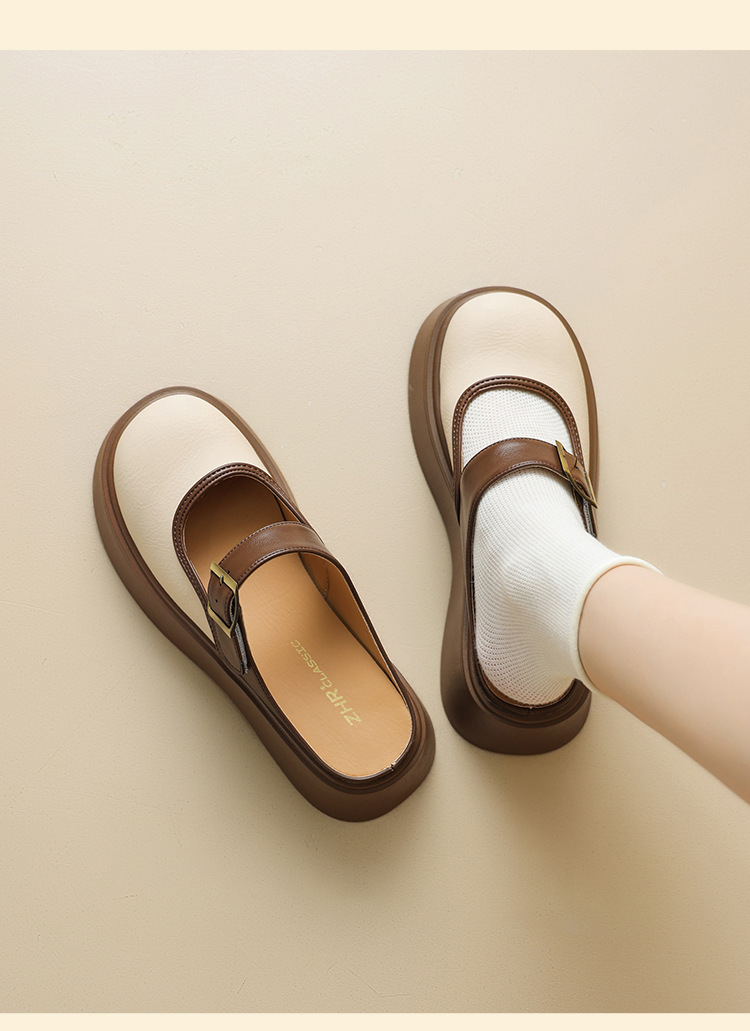 Dép sục Birken đế dày nữ bít mũi quai ngang — Nâu mơ KN77 chi tiết 23