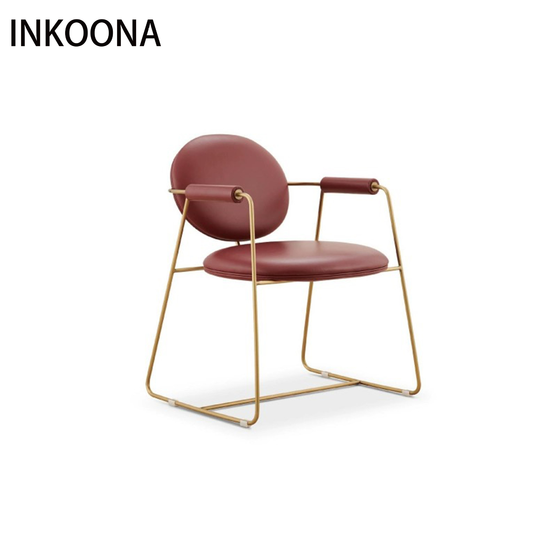 INKOONA 이탈리아 캐주얼 크리 에이 티브 거실 식당 의자 라이트 럭셔리 스타일 현대 미니멀리스트 가죽 레저 연구 싱글 의자