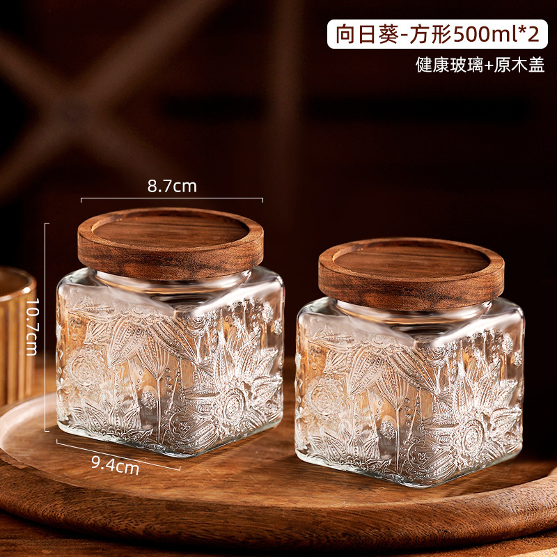 ガラス密封缶食品級スナック乾燥果貯蔵缶子茶葉収納缶砂糖五穀雑穀貯蔵缶|undefined