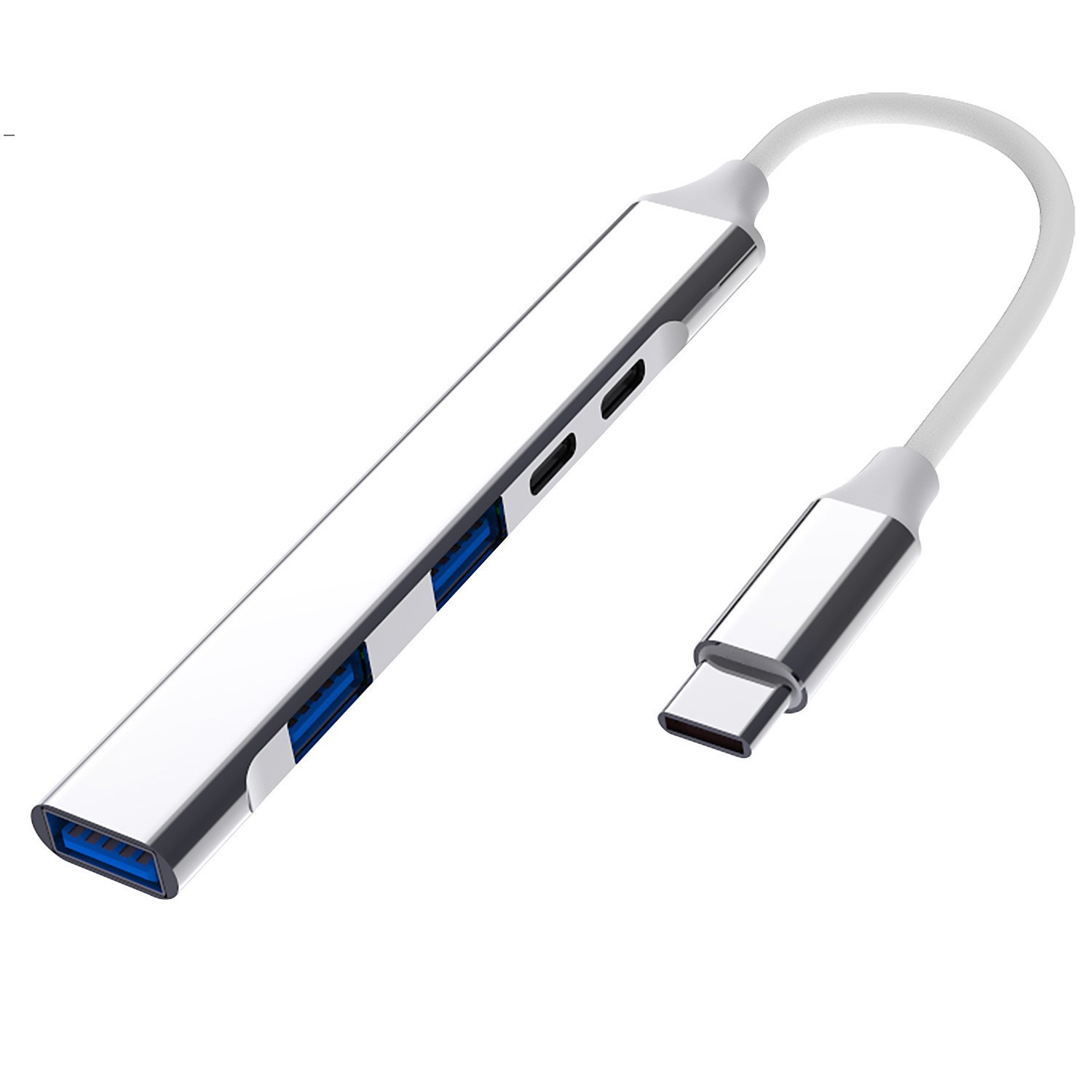 Type-c拓展坞（供电口+充电口+3.0usb口+2.0usb口+2.0usb口）银色