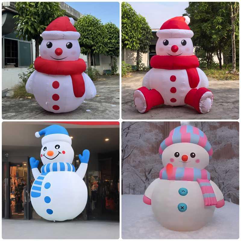 充气发光雪人观景打卡充气滑雪场美陈气模爬墙冰雪节户外装饰