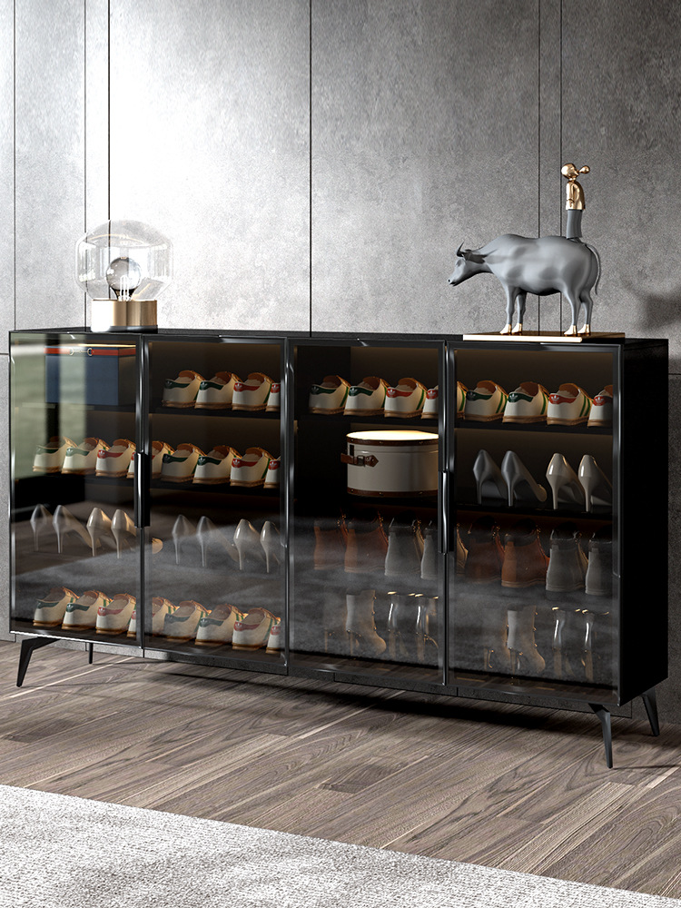 信百瑞轻奢鞋柜家用门口省空间收纳大容量玻璃入户简约现代门厅柜|ru