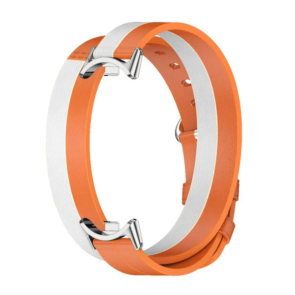 Double Circle-Orange White+Silver