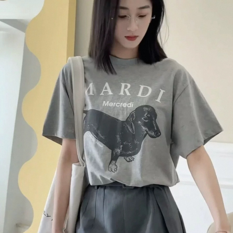 【2025新作】本物のマルディ半袖ゴルフダックスフントフラワーネックレスドッグゴールドハイシルバー同Tシャツ|undefined