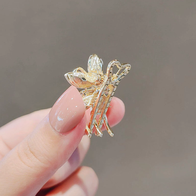 Elegant crab pin, hair accessory, sophisticated bangs, children's cute hairgrip, flowered