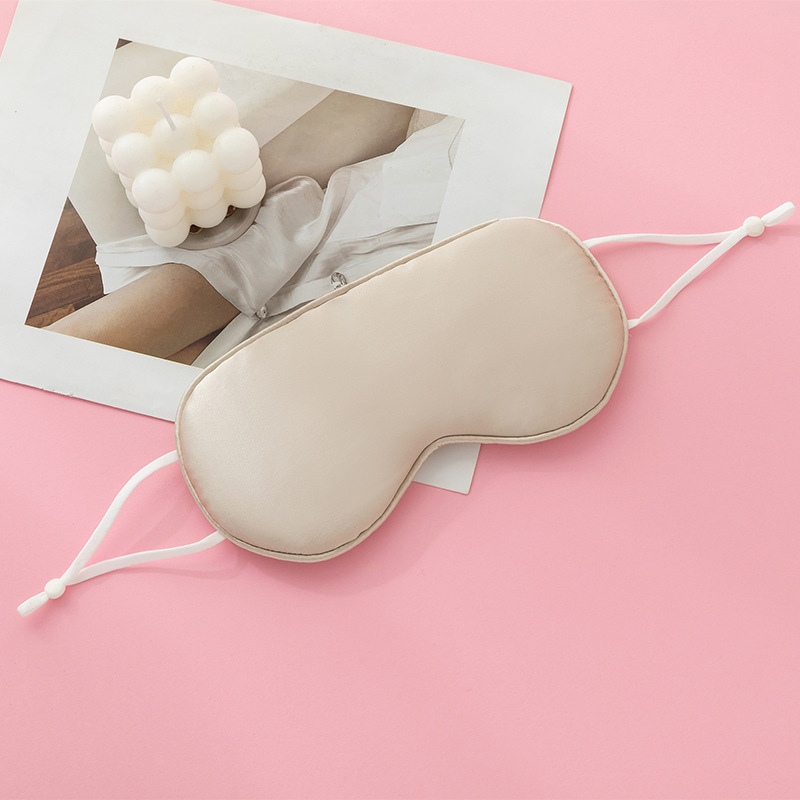 Transfronterizo 16mm orejas colgantes de seda doble cara dormir máscaras de ojos de seda viajar logotipo de impresión al por mayor