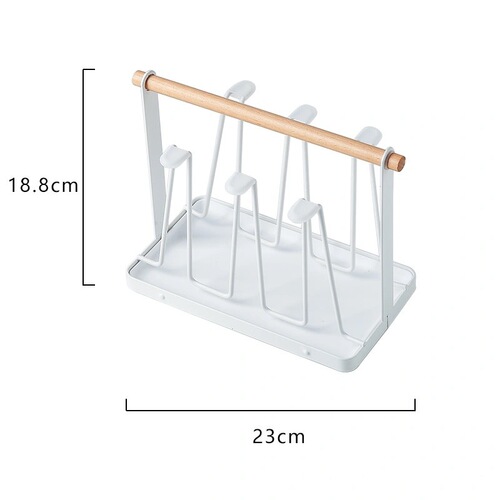 Japanese iron art drain cup holder for home use portable water cup holder drain rack with tray living room kitchen cup storage