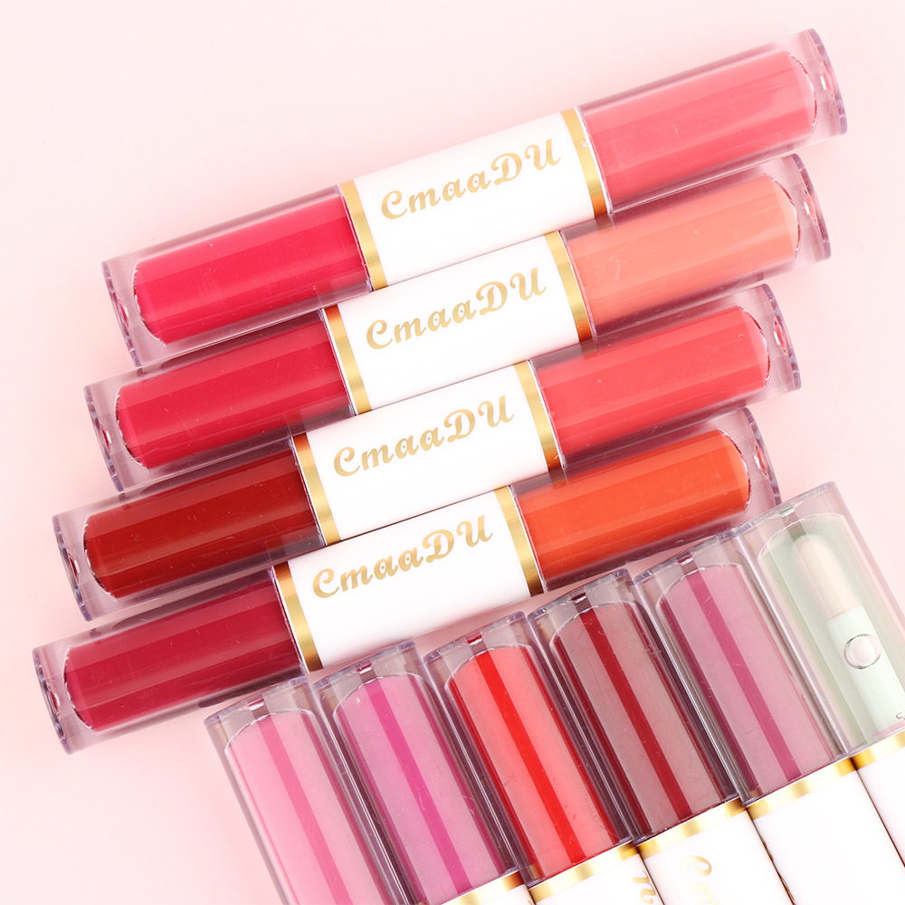 Check it out! Link Disclaimer - For export only :CmaaDu 8-piece Double-headed Long-lasting Lip gloss undefined