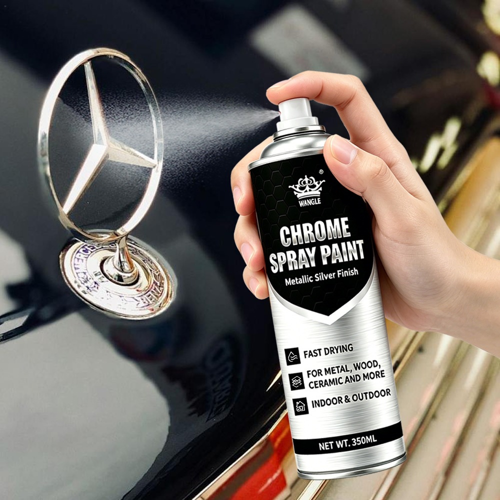 Chrome-plated self-painting stainless steel spray paint, rust-removing metal anti-rust paint, galvanized electroplated silver paint, silver-colored paint