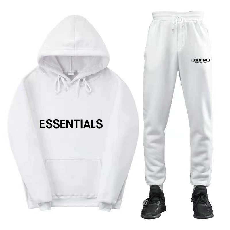 Свитшот-комплект (Fear of God ESSENTIALS) унисекс с двойной линией и бархатной худи & джоггеры, размеры S–XXXL
