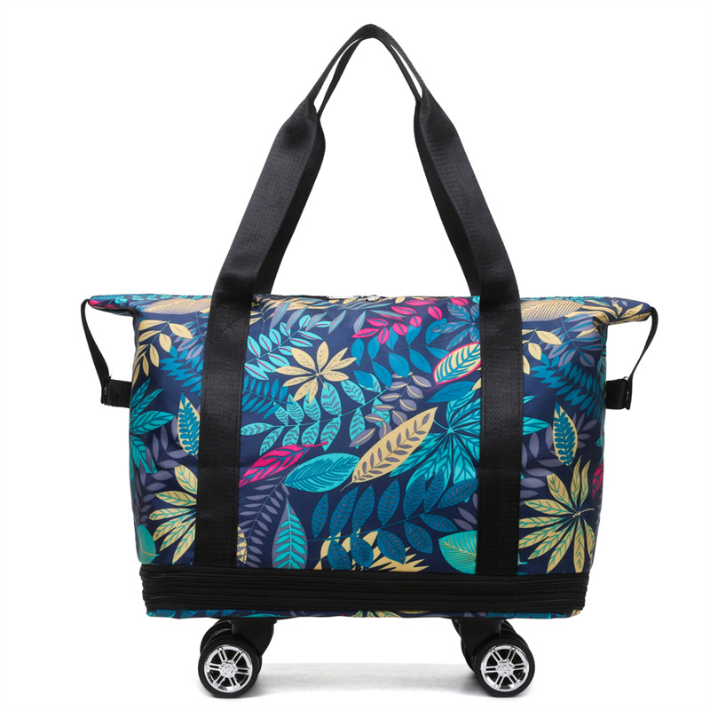 Bolsa de viaje de expansión de doble capa con rueda universal de separación en seco y húmedo de gran capacidad, bolsa de equipaje de mano, bolsa de deporte y fitness