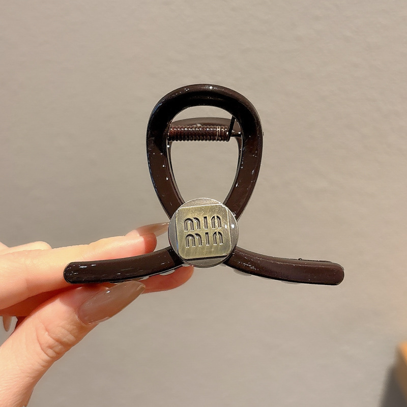 法式后脑勺半扎发鲨鱼夹小号发夹可爱简约设计感小众蝴蝶结抓夹女|undefined