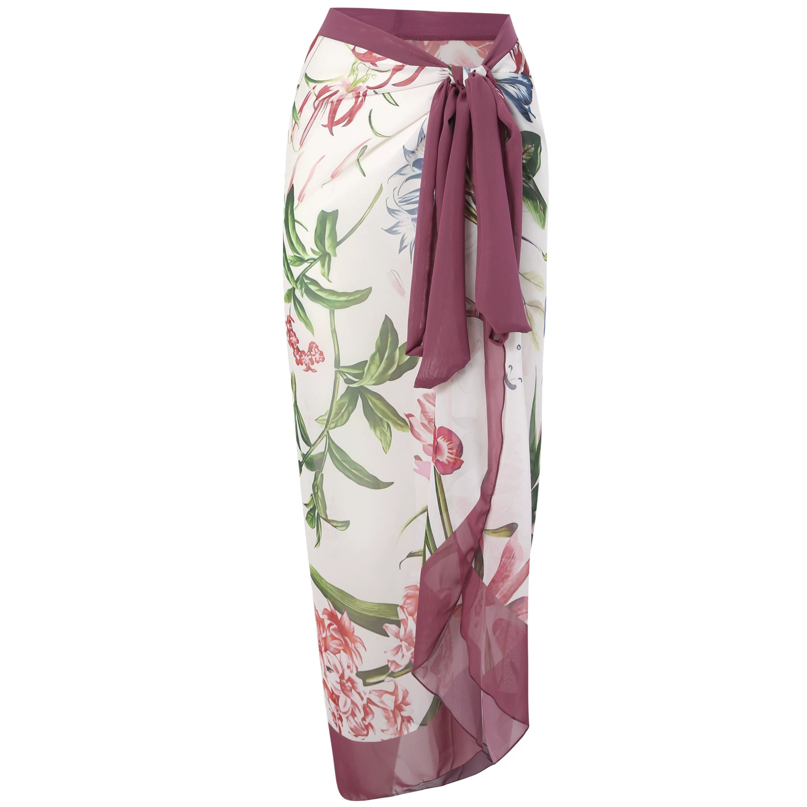 One-Piece Swimsuit (Qiao Jiayuan) 2025 Retro Style with Wrap Skirt, Crane Print, S–XL & One Size