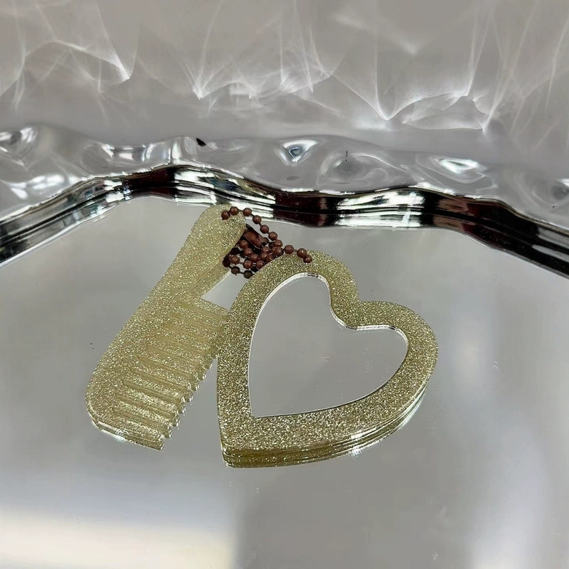 新しい小さな新鮮なインスタイルグリッタースパンコール愛化粧鏡キーホルダーペンダント diy バッグペンダントアクセサリー|undefined