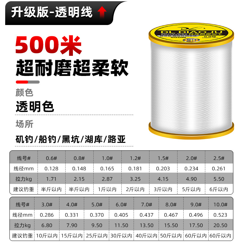 500m gold silk transparent color [soft and wear-resistant]