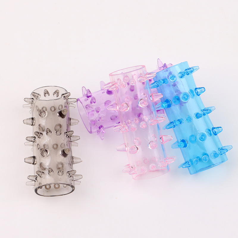 Caterpillar Crystal Penis Sleeve TPE Lock Ring Foreskin Barrier for Men — detail image 6