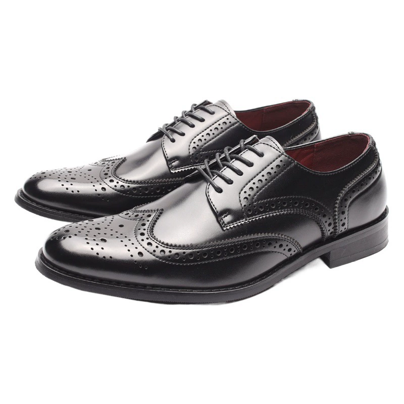Мужская кожаная обувь больших размеров 45-47, броги, резные туфли в британском стиле, обувь Дерби, деловая официальная одежда, кожаная обувь, мужская трансграничная обувь