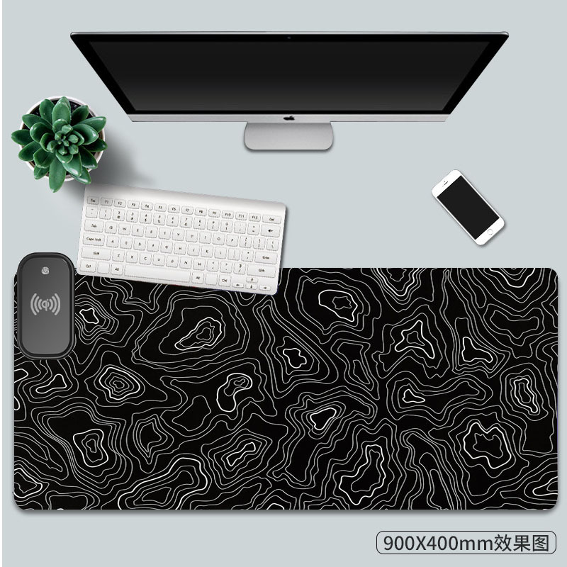 Transfronteriza al por mayor de fábrica nuevo patrón abstracto serie de carga inalámbrica mouse pad color mágico luminoso RGB mouse pad