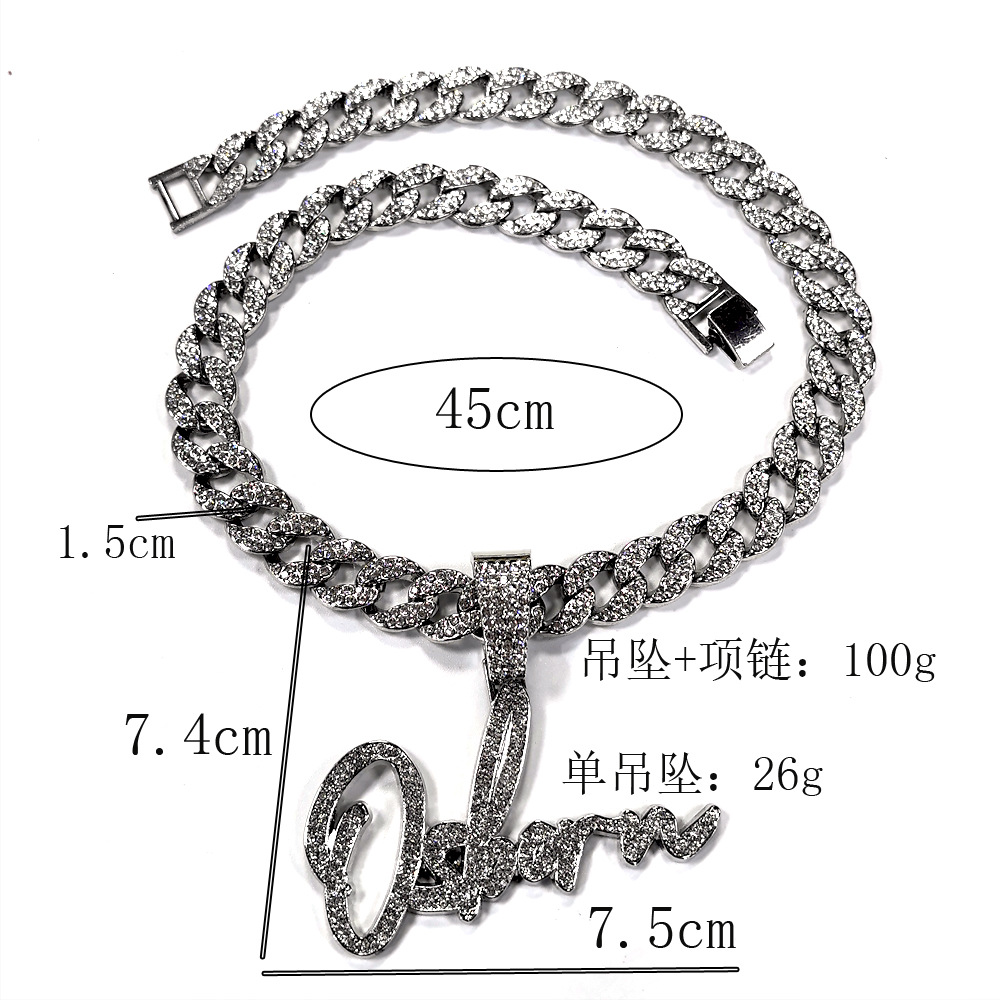 Europa y los Estados Unidos Hip Hop Collar Colgante de letras Osborn Nicho diseño Inswind nombre de hombre y mujer Collar personalizado