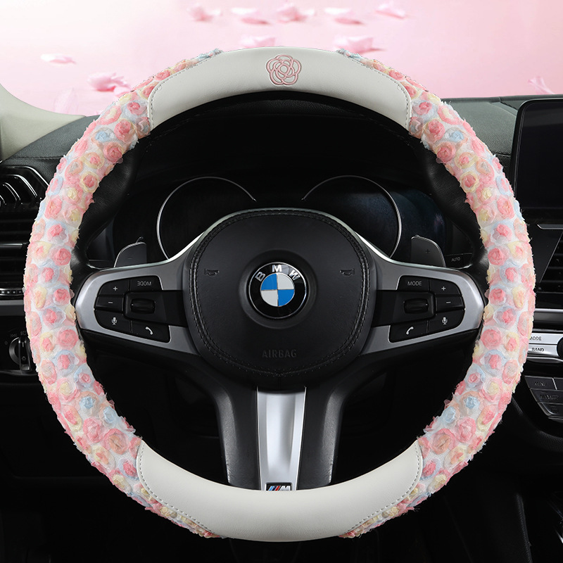 2025 nueva funda para volante Four Seasons Cuero universal antideslizante y resistente al desgaste Tienda de la diosa del encaje de verano Venta caliente