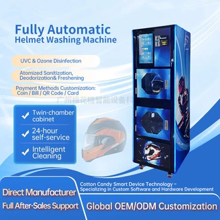 Fully automatic helmet cleaning machine Twin-chamber cabinet