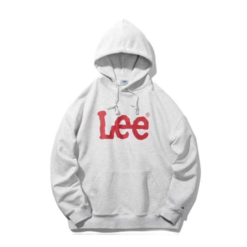 韩国潮牌lee字母印花撞色连帽宽松卫衣百搭毛圈带口袋情侣款卫衣|undefined