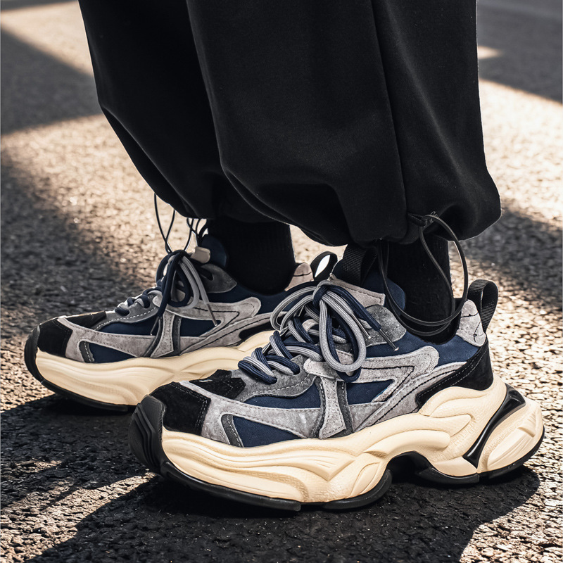 Autumn New Fashion Trendy Color-Blocking Sneakers, Casual Shoes for Teenagers, Men's Retro Thick-Soled Dad Shoes, Wholesale Autumn New Fashion Trendy Color-Blocking Sneakers, Casual Shoes for Teenagers, Men's Retro Thick-Soled Dad Shoes, Wholesale